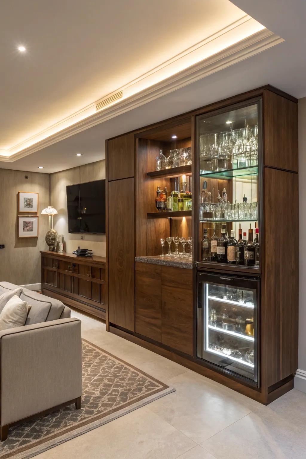 A secret speakeasy introduces an element of surprise and glamour.
