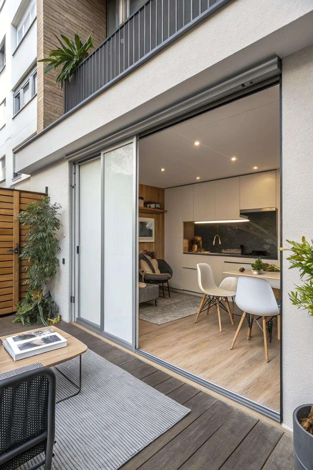 Sliding doors are perfect for maximizing space in compact areas.