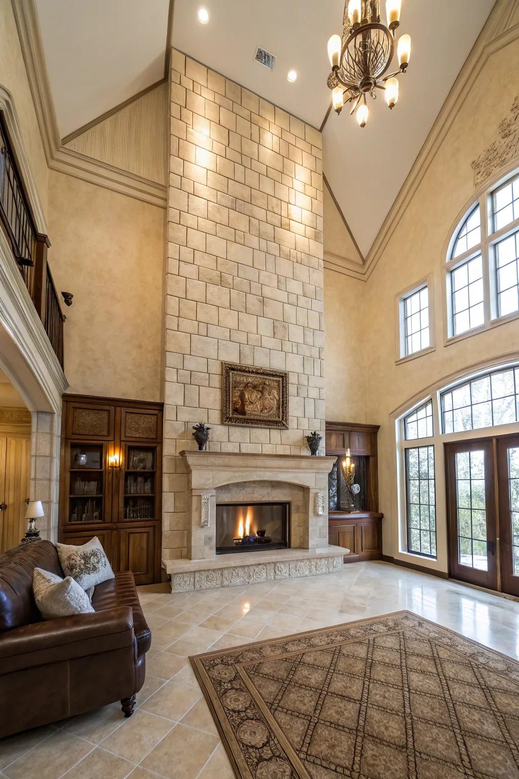 Large-scale tiles provide a sleek, contemporary finish.
