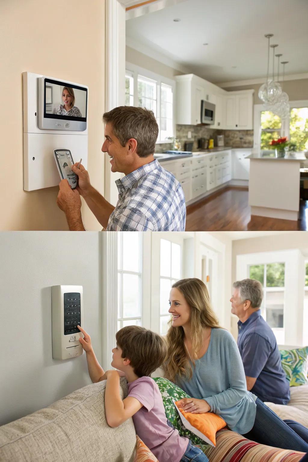 Room-to-room intercom systems keep families linked within the house.