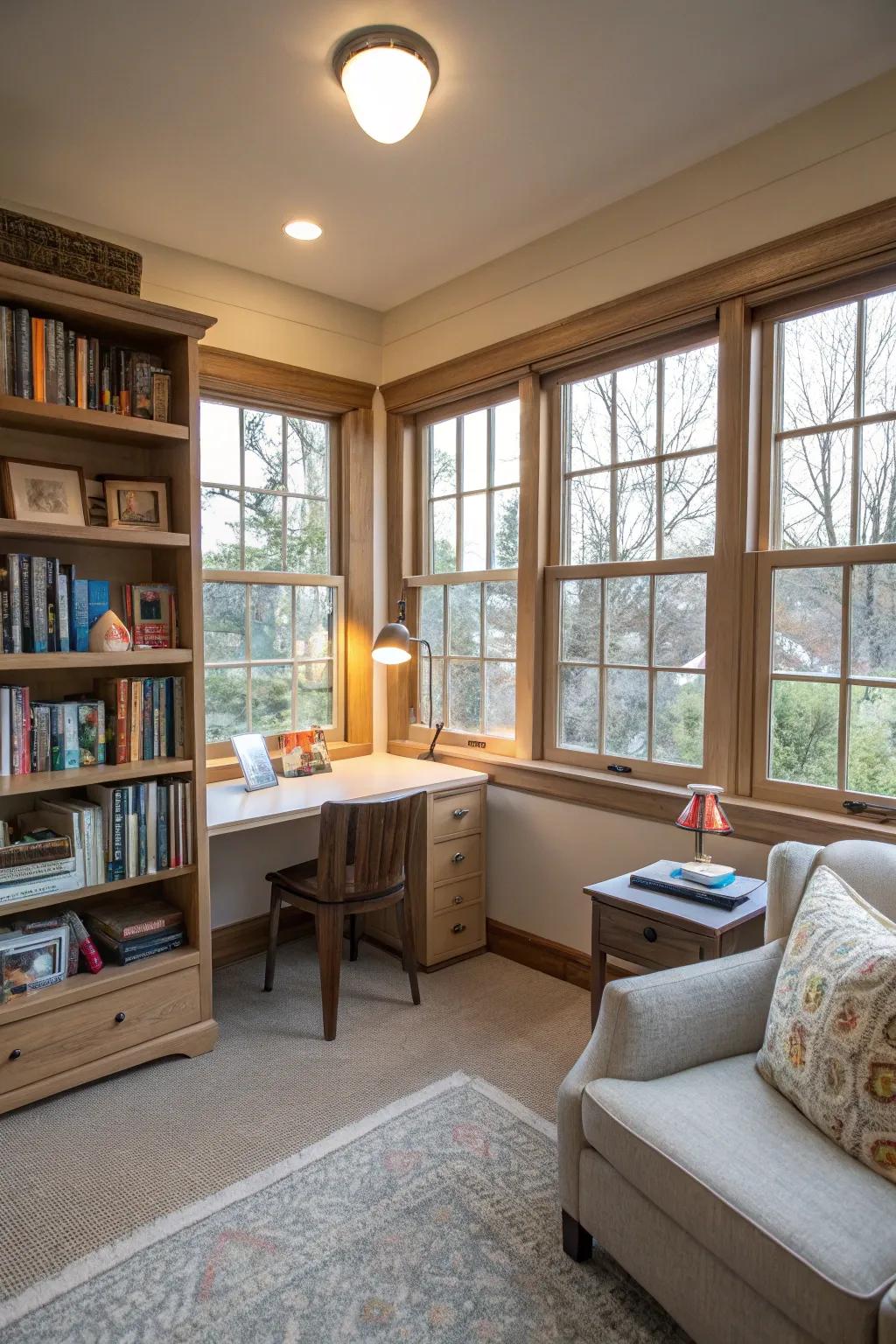 Proper lighting is essential for a productive homeschool space.