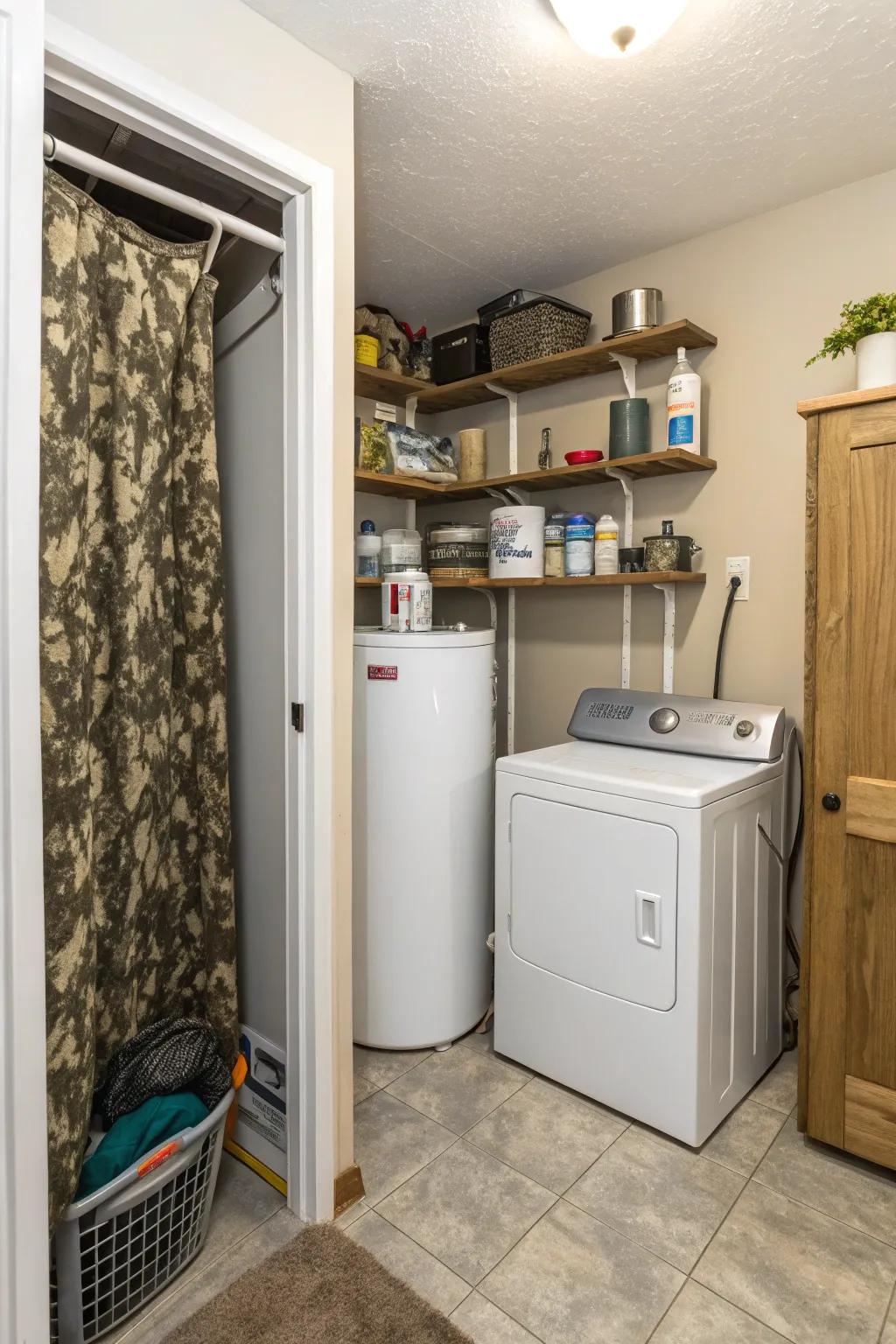 Utility closets present a structured and neat solution.