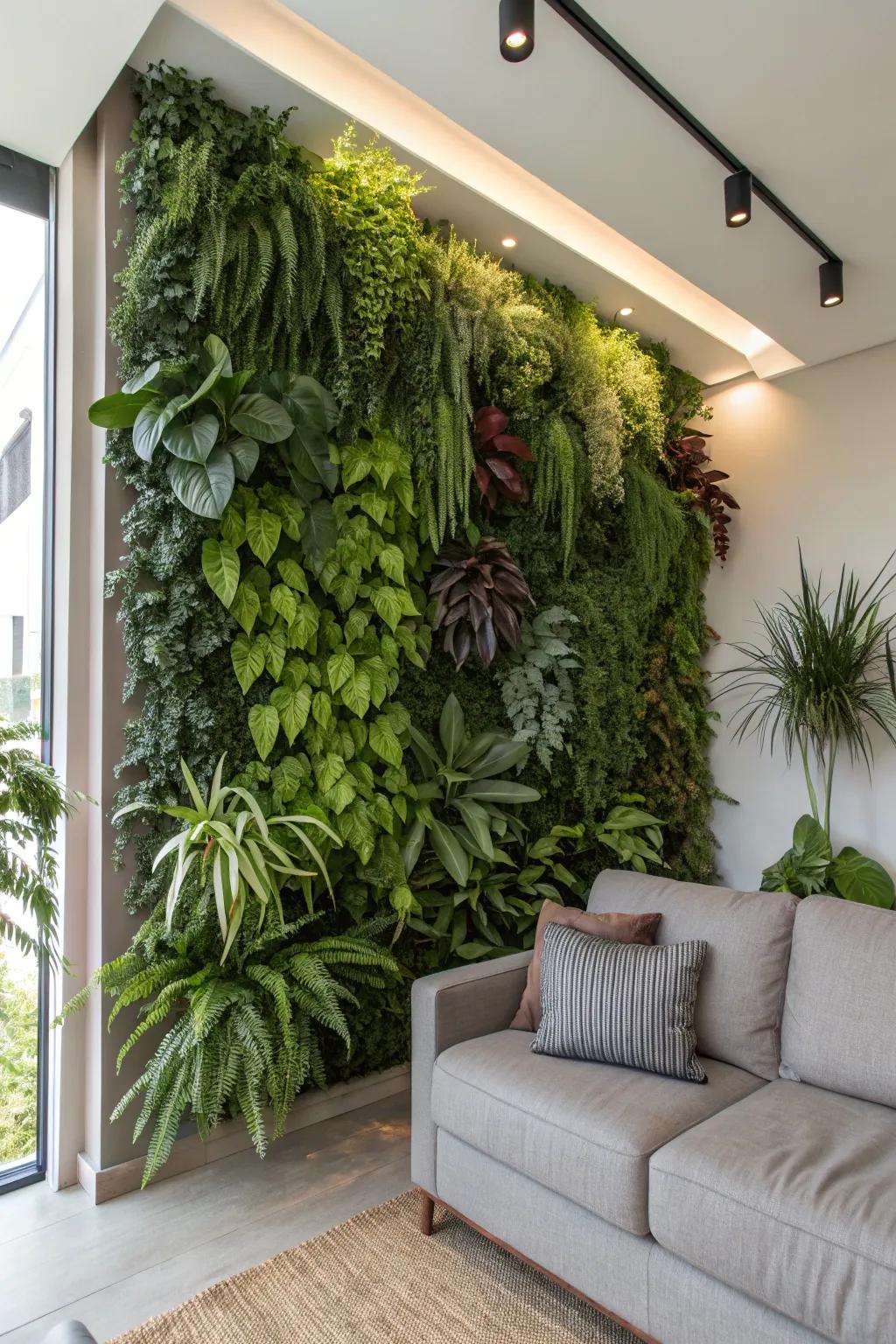 A plant wall brings nature into your home.