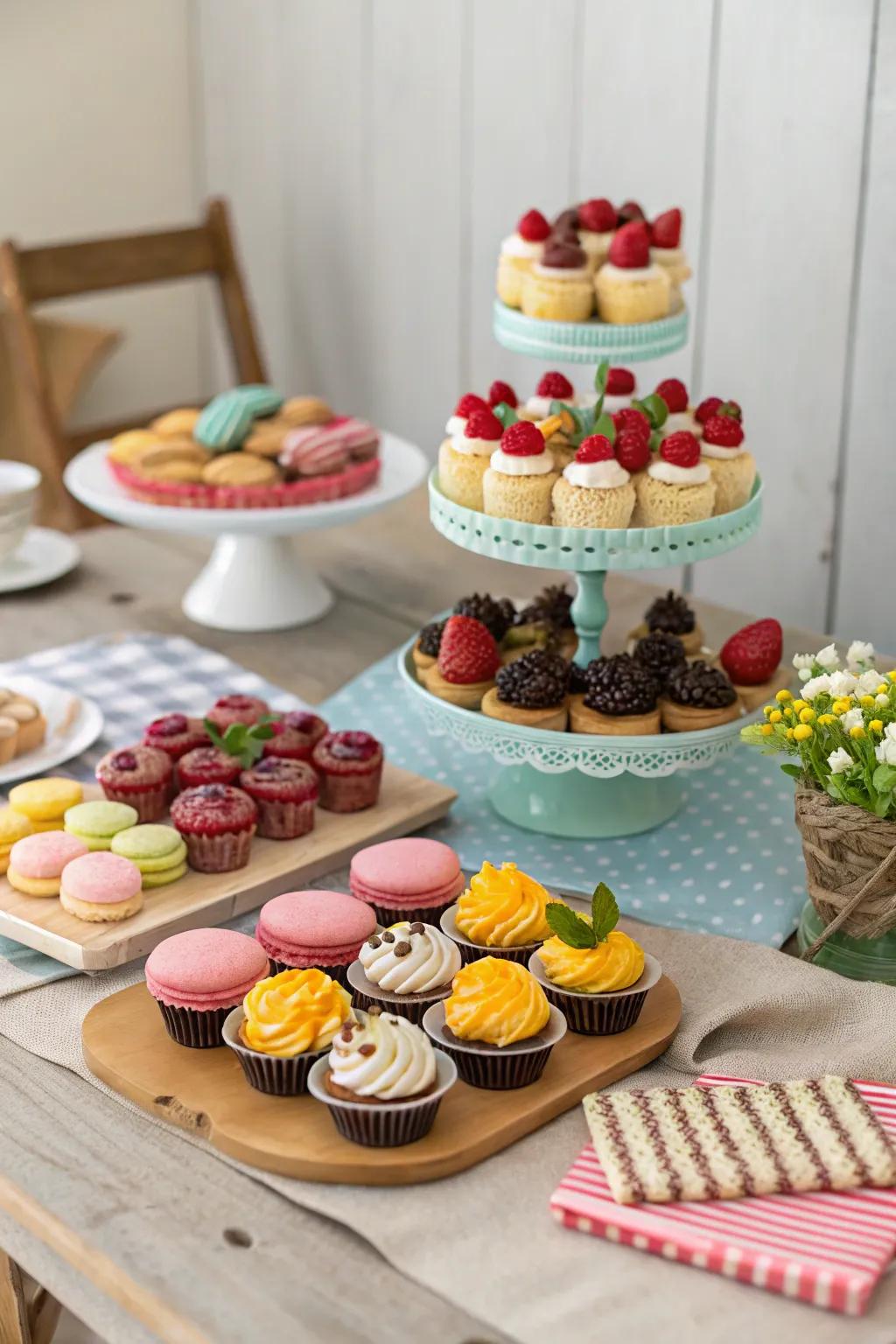 A choice of small desserts for a nice picnic finish.