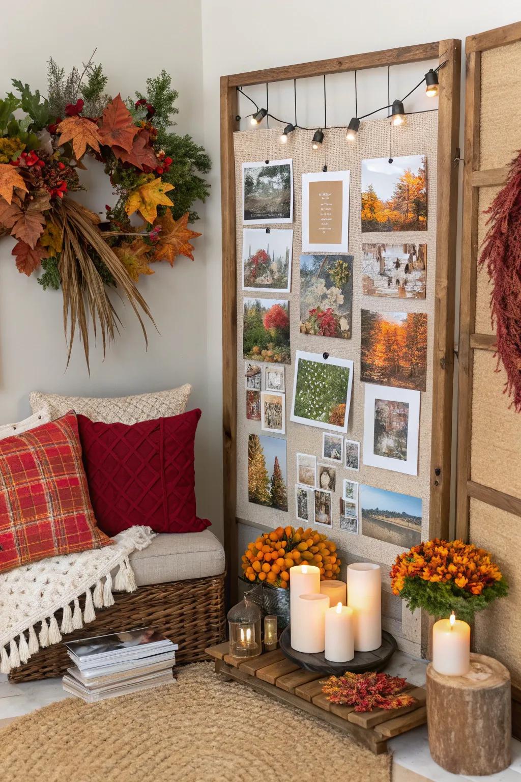Align with the rhythms of nature by creating an inspiration board that reflects seasonal changes.