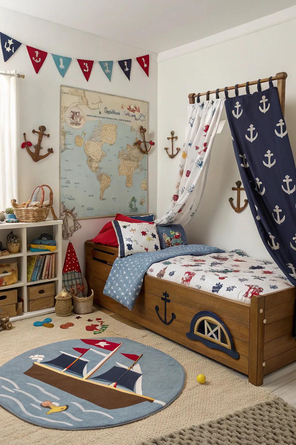 Themed décor turns a simple room into a whimsical adventure.