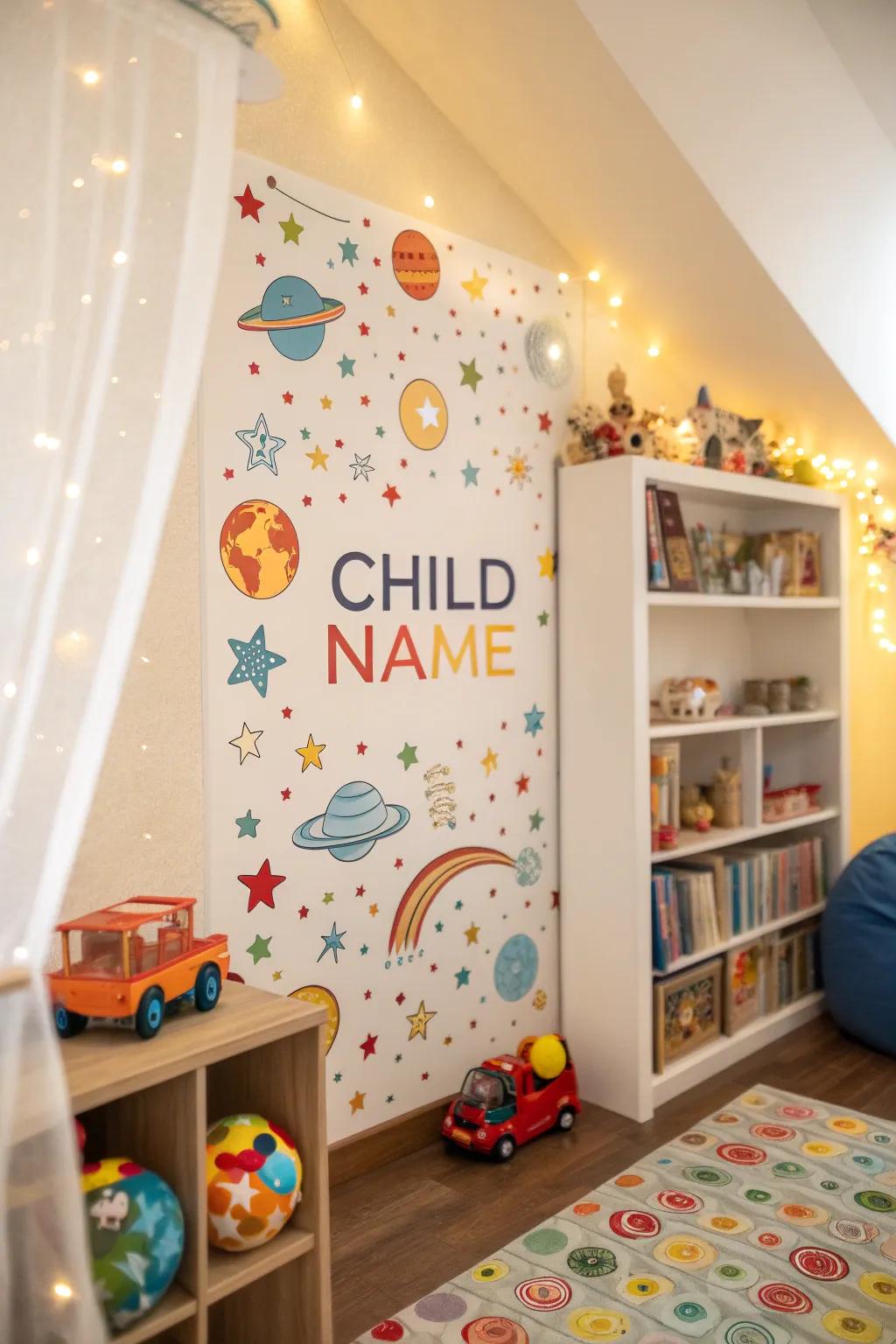 A playroom that feels uniquely yours with personalized wall covering designs.