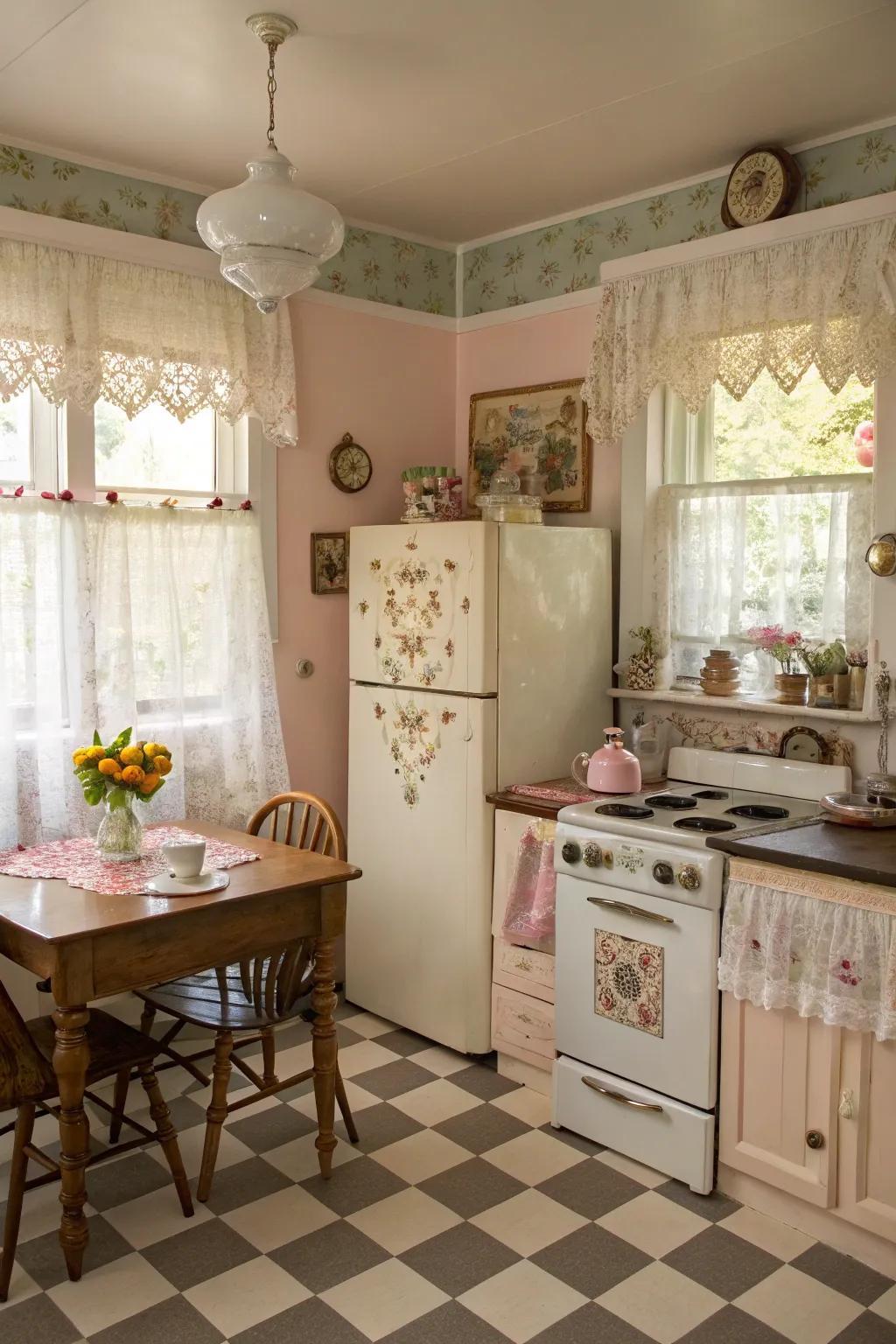 Puffy shades bring vintage charm to your kitchen.