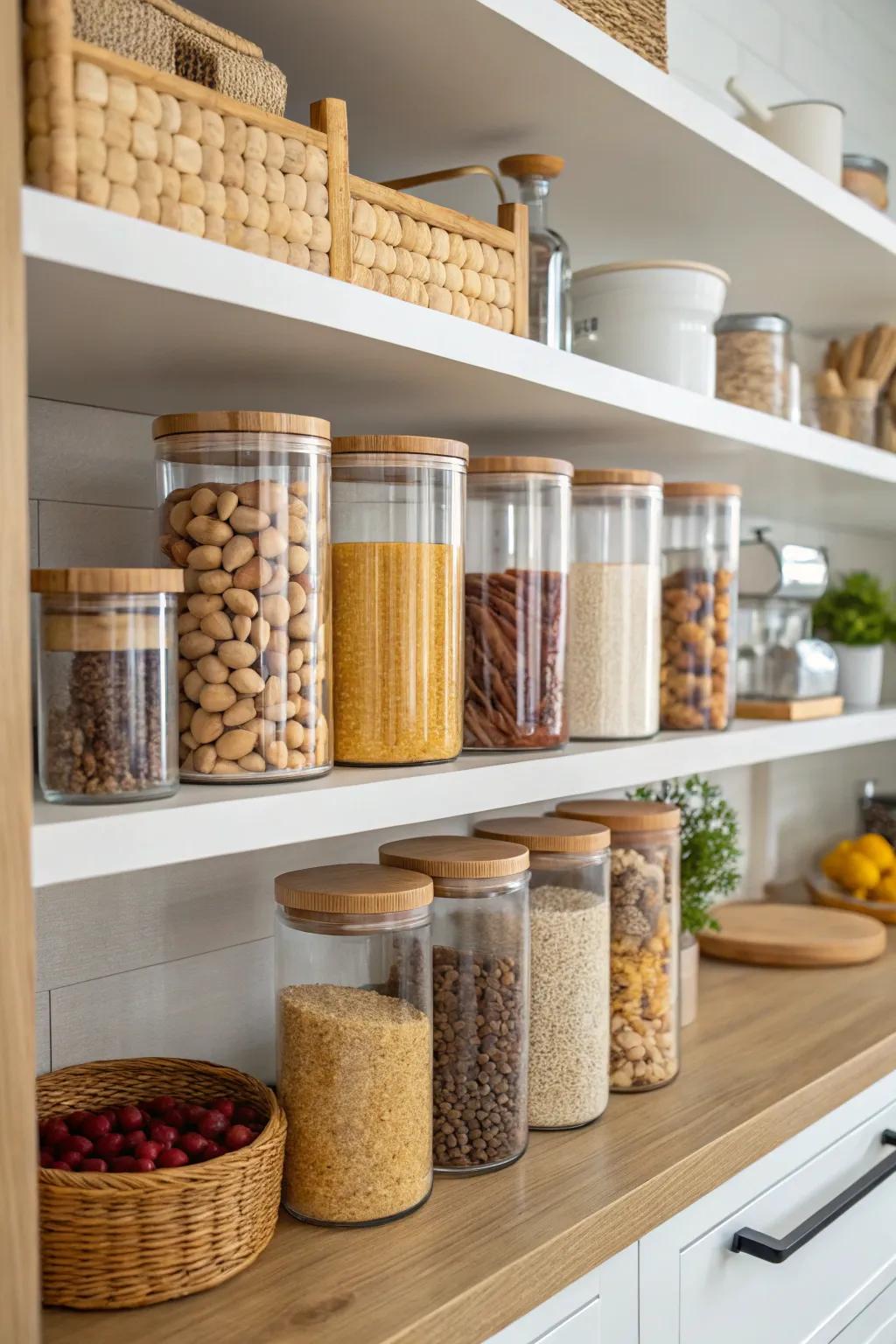 Earth-friendly canisters for a sustainable kitchen.