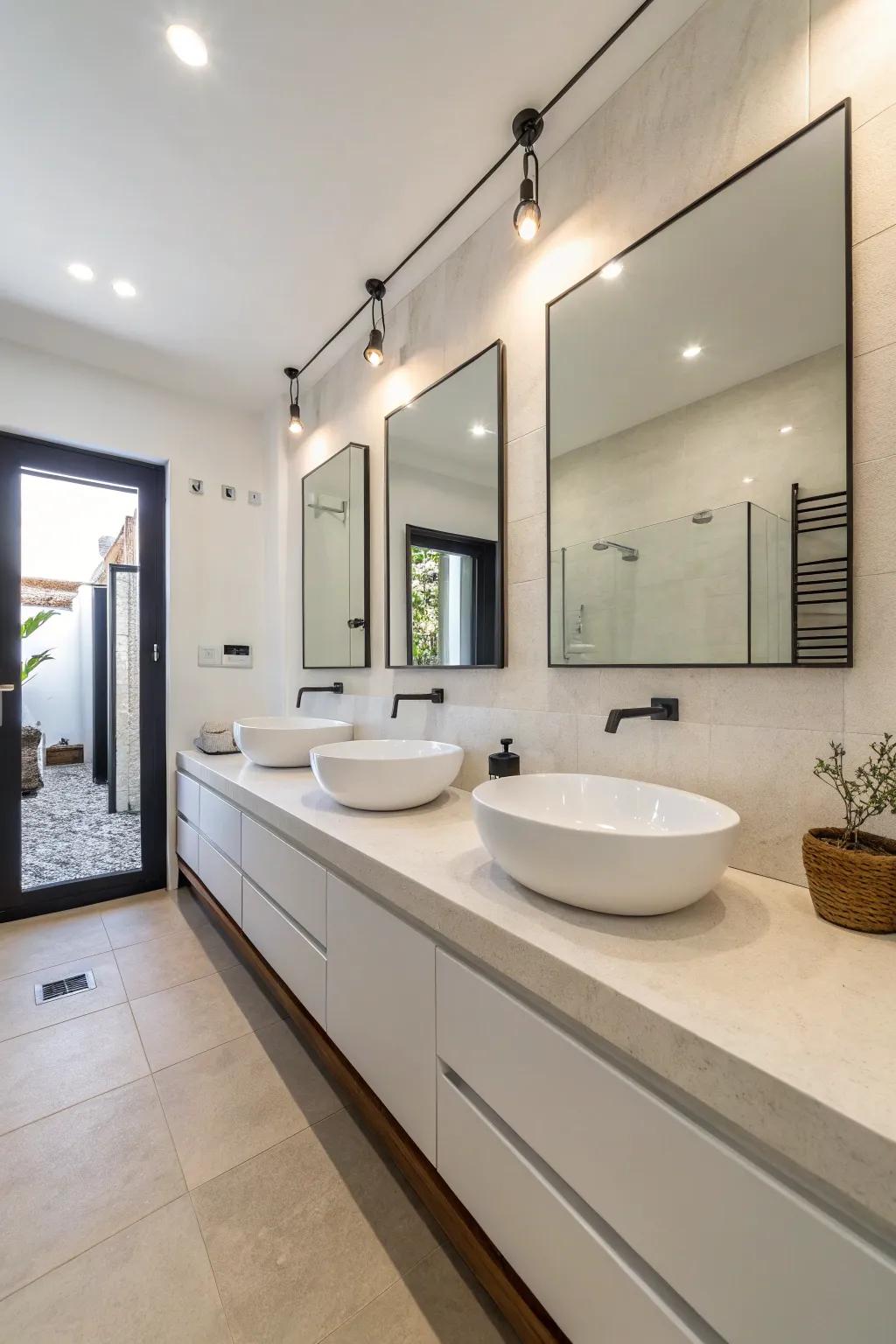 Minimalist design emphasizes the serene beauty of bright shades.