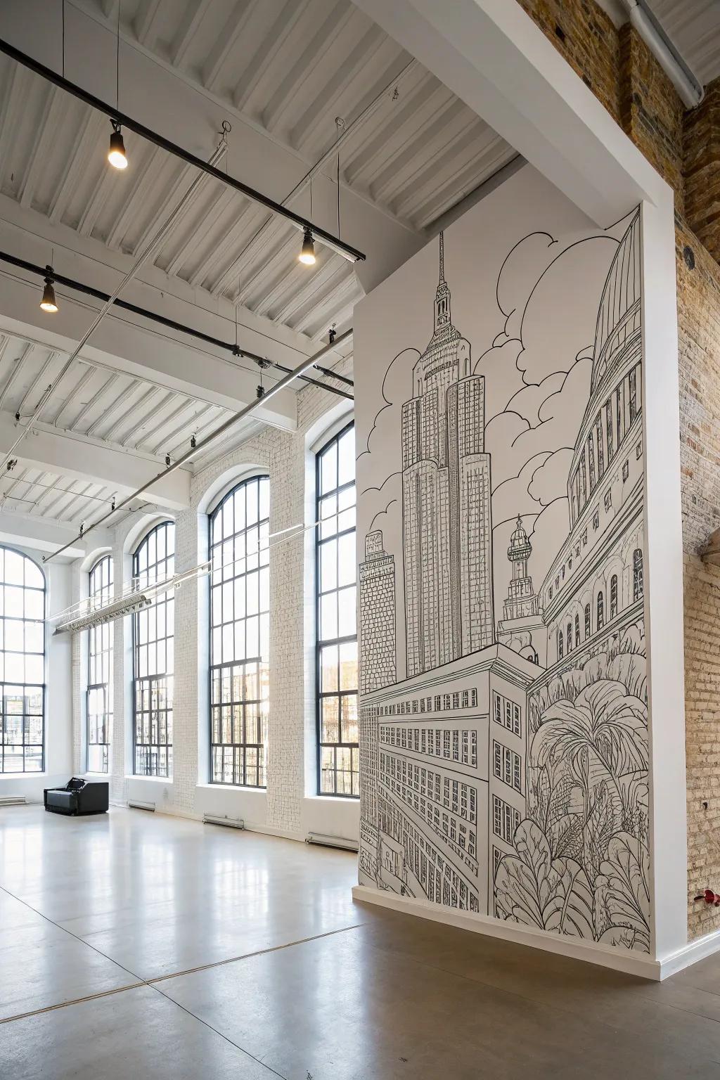 Make a big statement with large line art.
