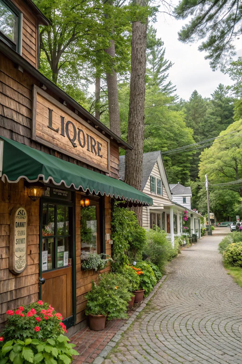 Rustic wooden signs radiate comfort and warmth.