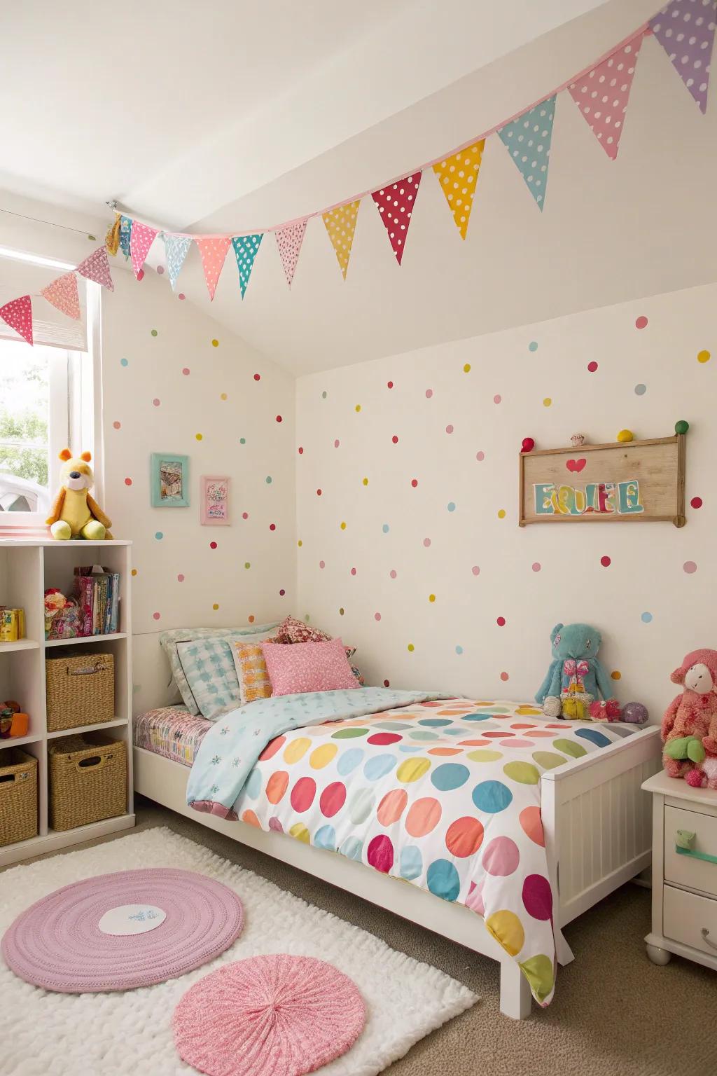 Fun dots bringing joy and fun to the room.