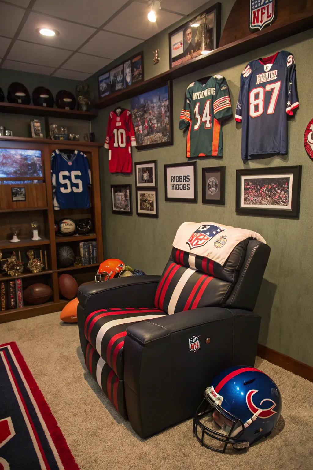 Show your team spirit with a themed sports chair.