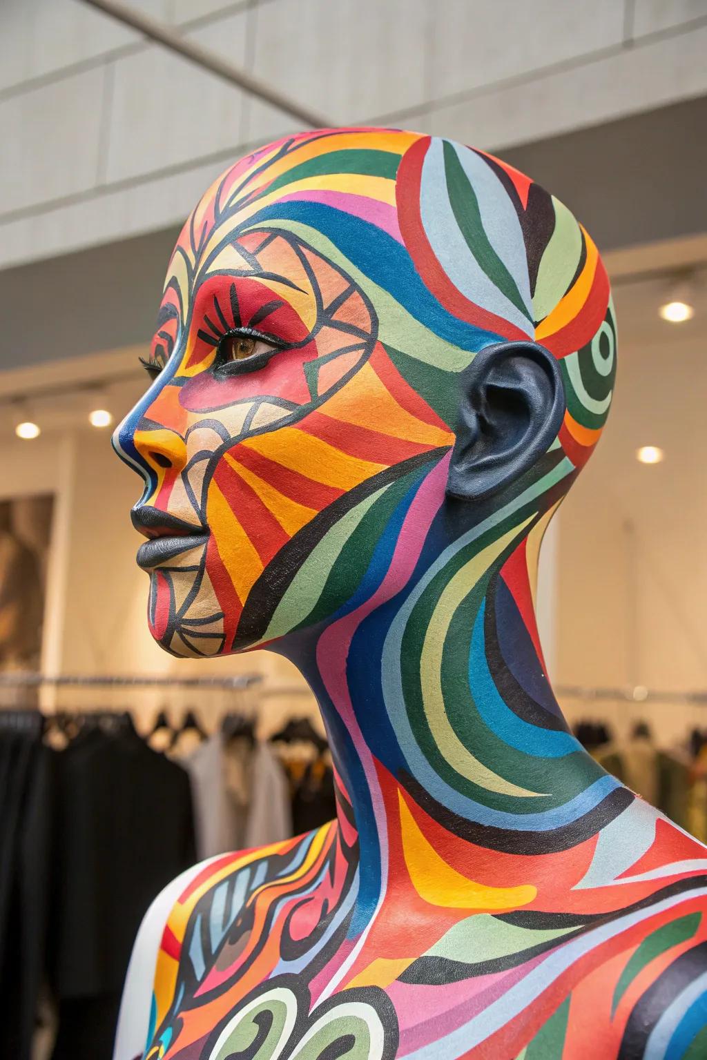 Conceptual art infuses spaces with a vibrant flair.