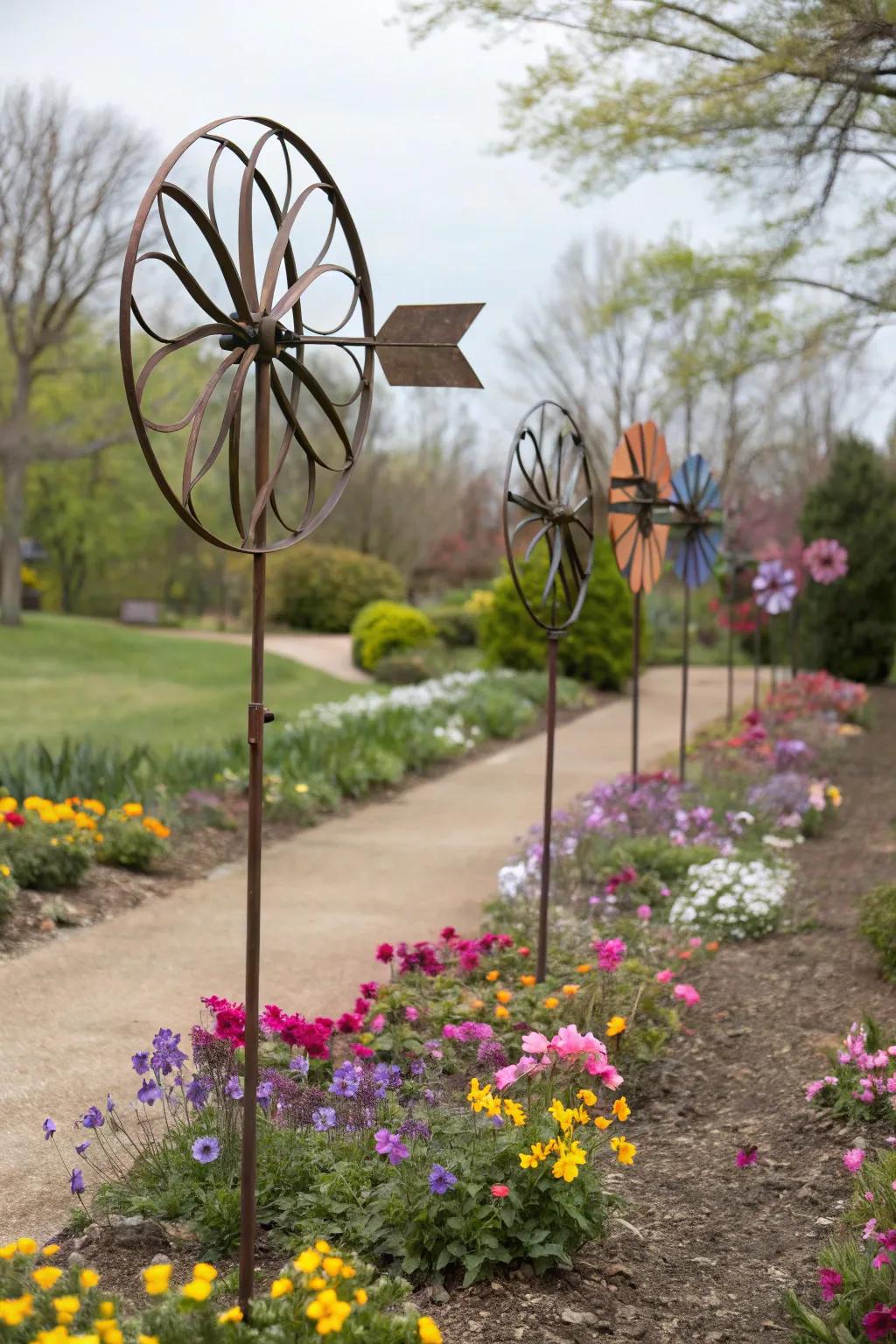 Wind spinners bring motion and energy.