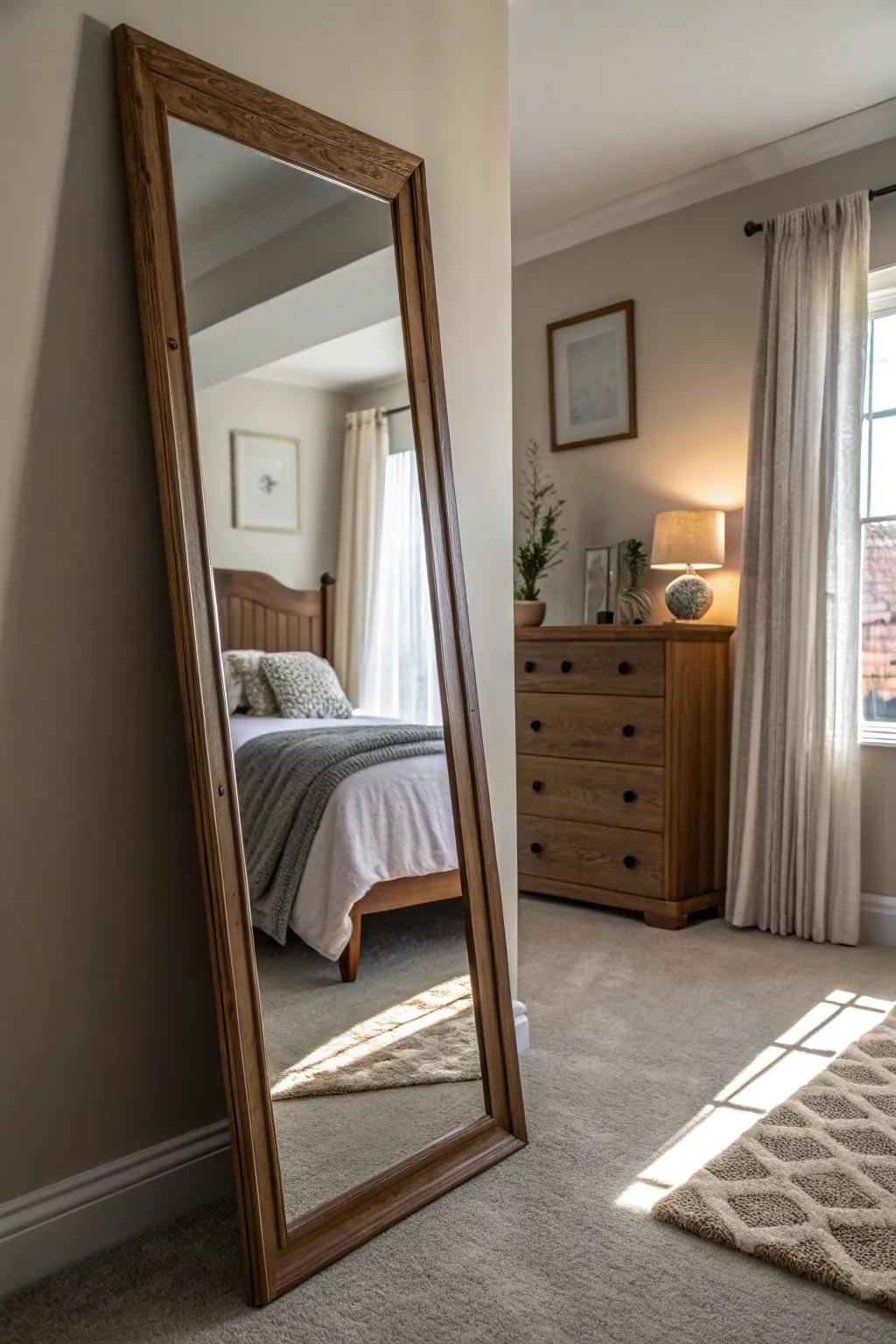 Full-size mirrors can expand and open up smaller spaces.