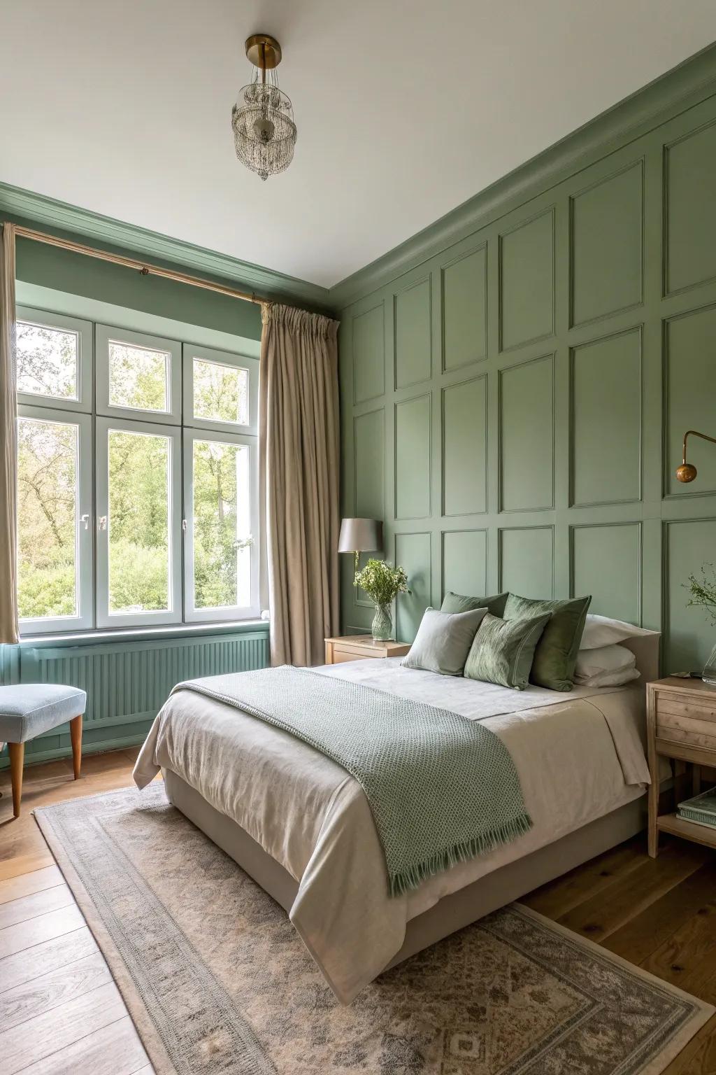 Soft-colored paneling establishes a serene and calming environment.
