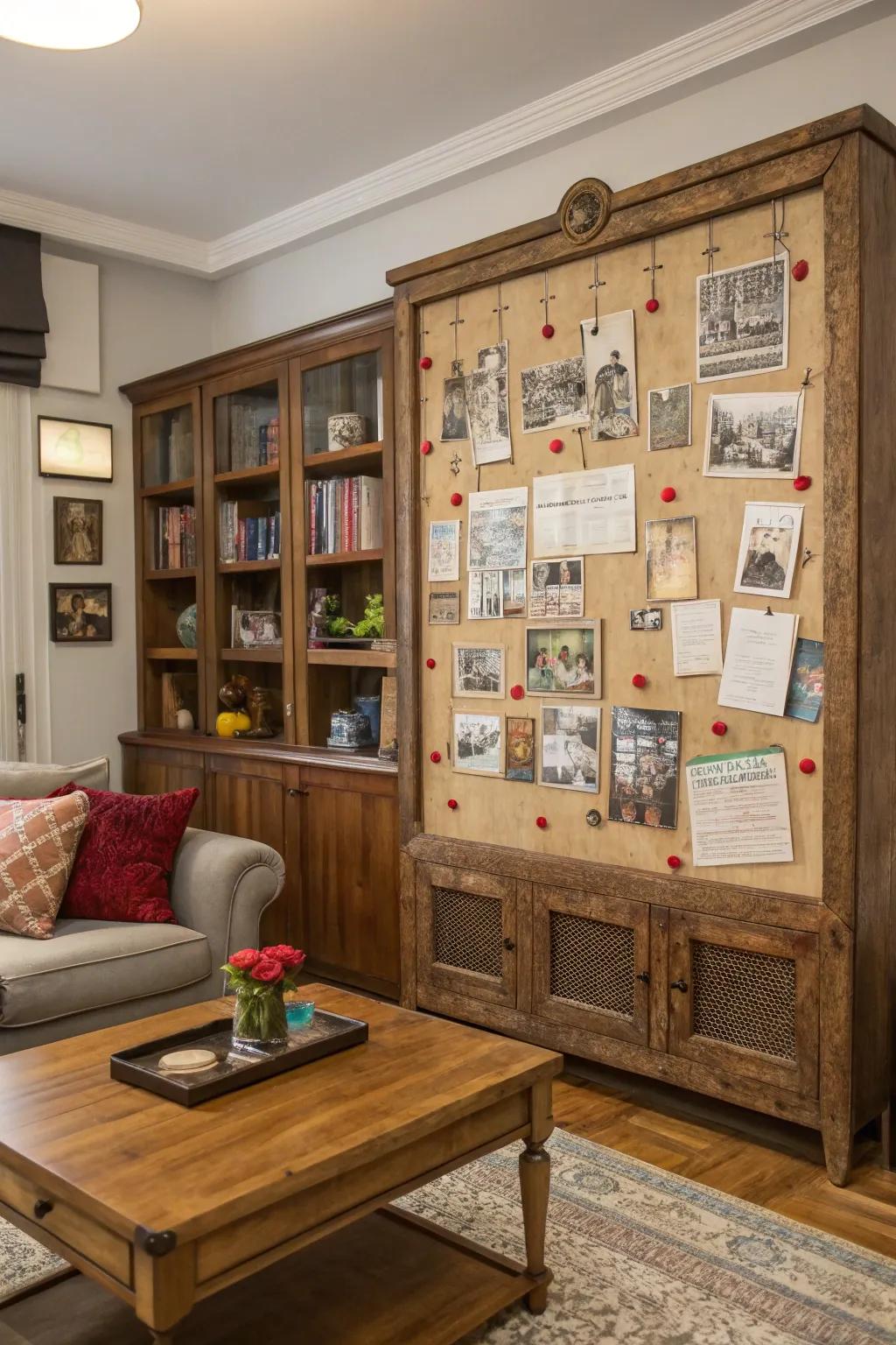 Vintage-style bulletin boards introduce timeless charm to your home.