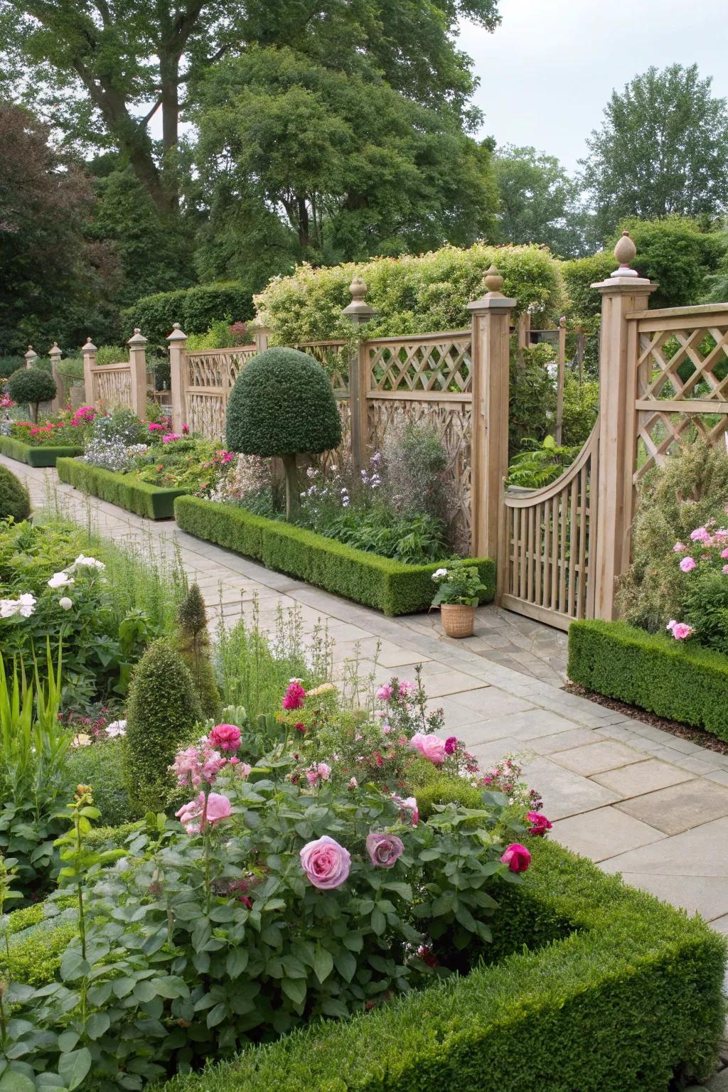 Privacy elements introduce intimacy and sophistication to a garden area.