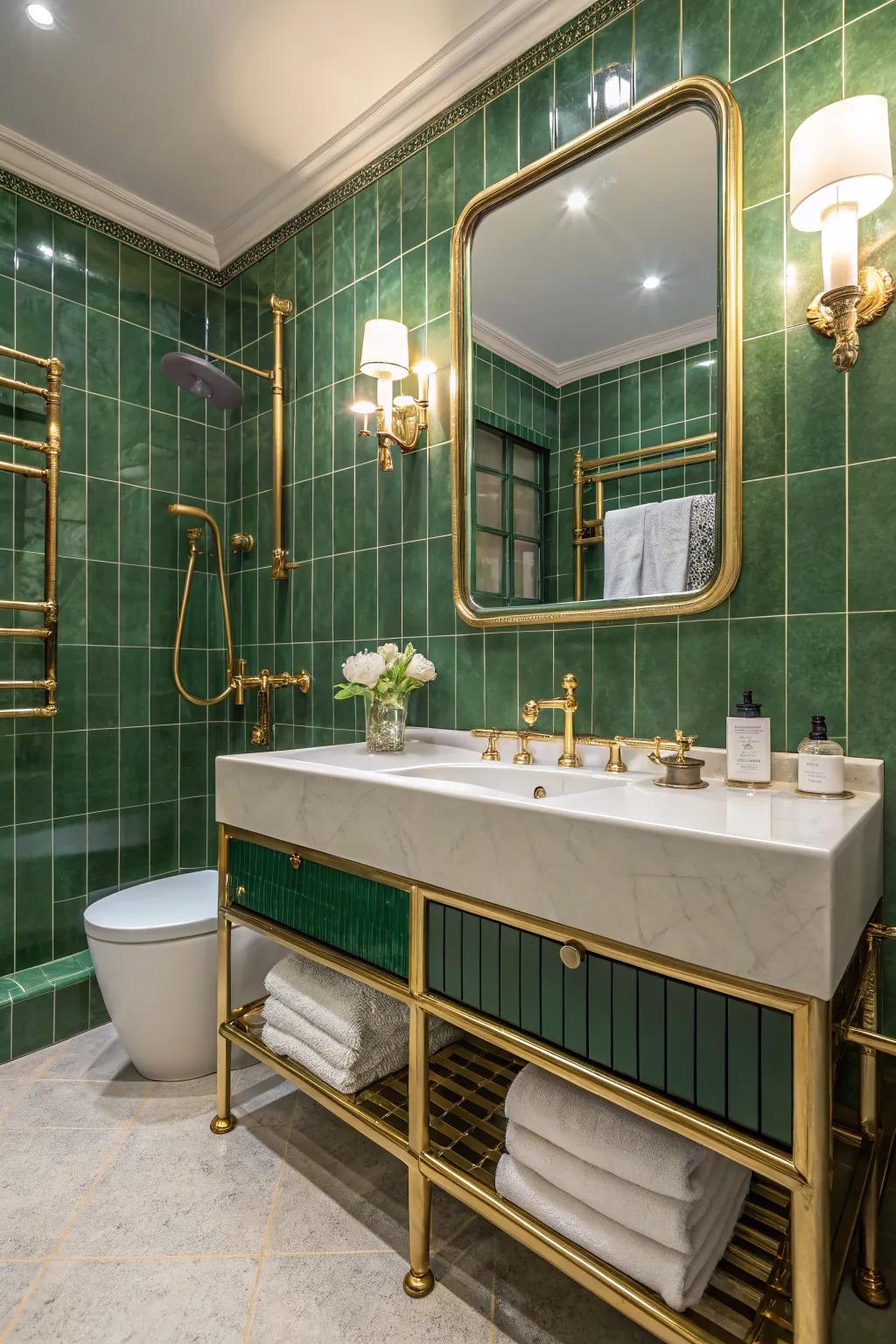 Allure and elegance with golden accents.