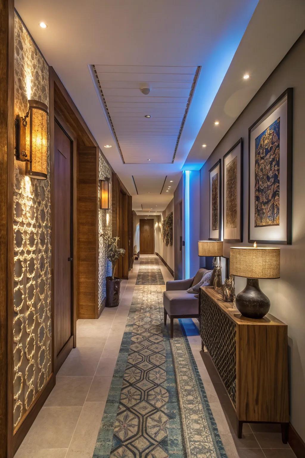 Balancing hot and cold shades creates visual balance.