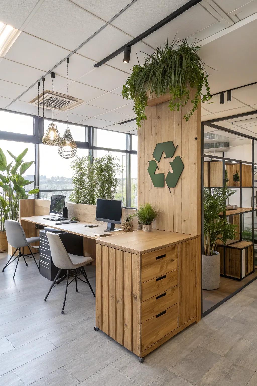 Environmentally sound materials offer a sustainable and stylish choice for office decor.