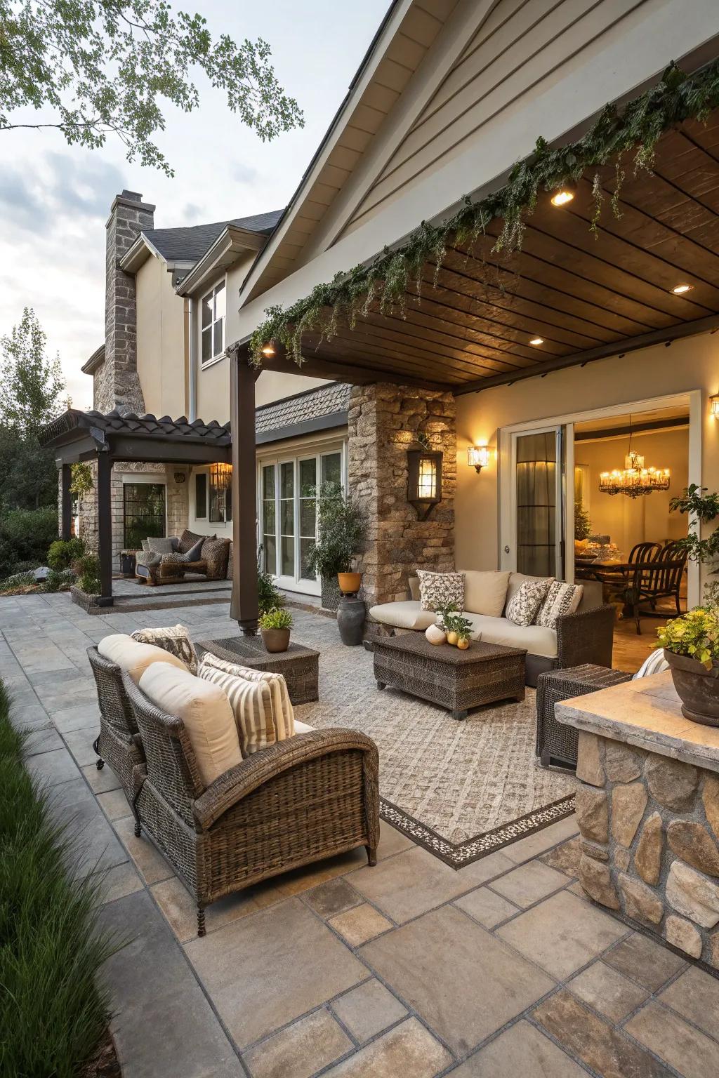 Seamless indoor-outdoor spaces enhance living areas.