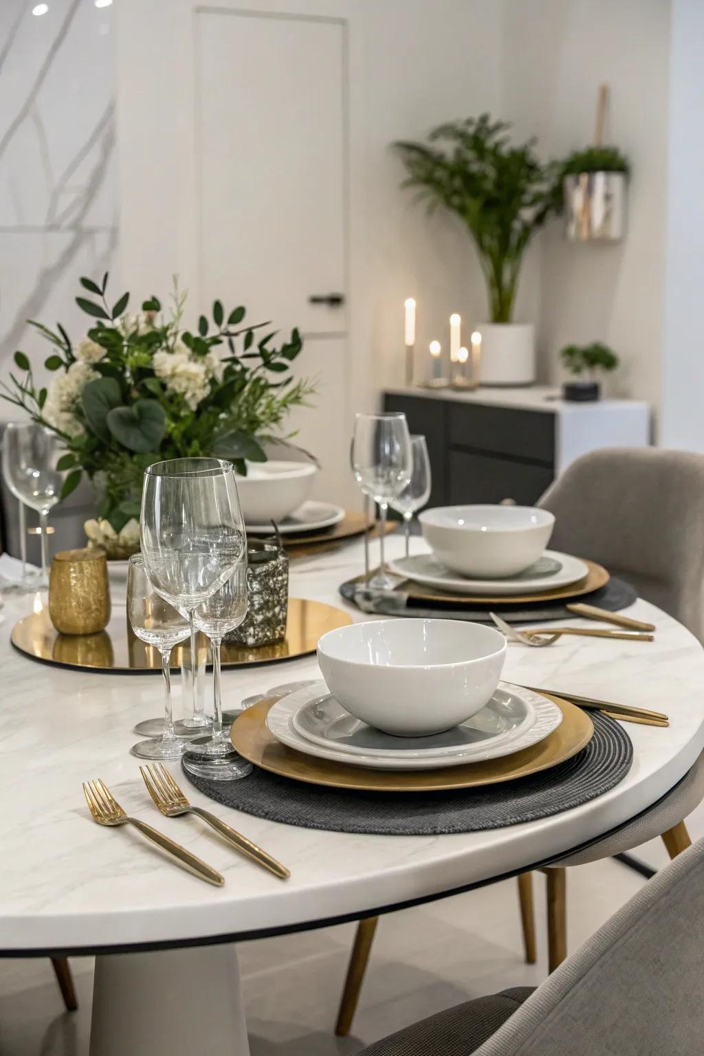 Symmetry and balance convey organization and elegance.