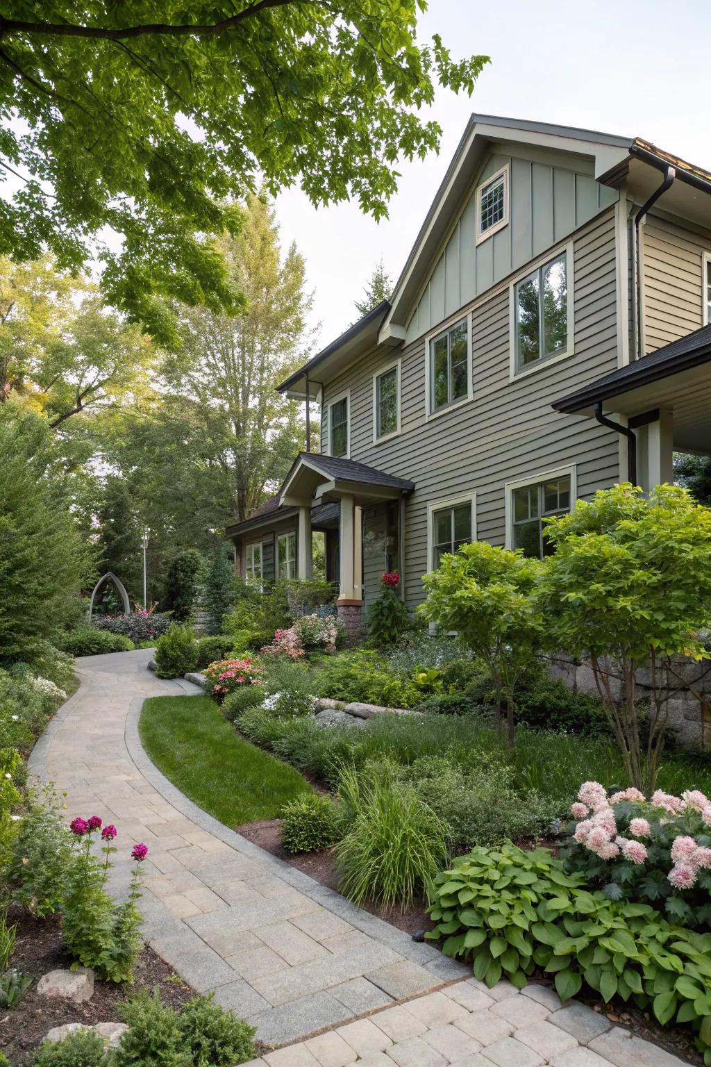 Harmonious cladding and landscaping