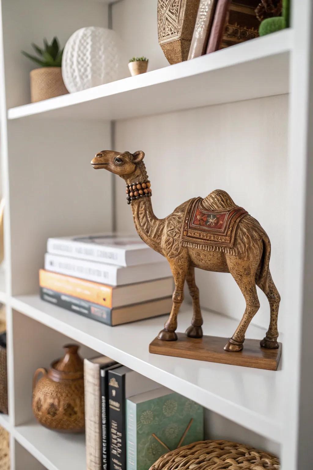 A charming camel figurine adding a touch of Morocco to your decor.