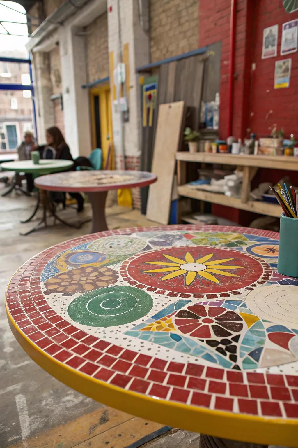 A varied mosaic design introduces fun and character to your decorations.