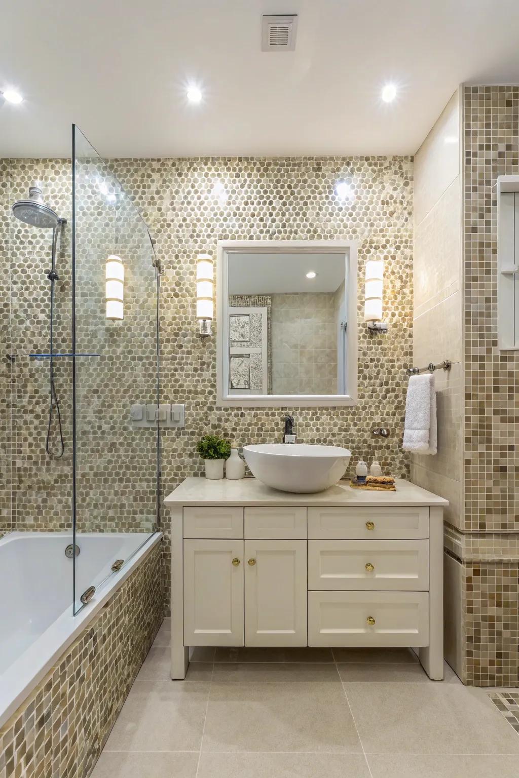Achieve harmony by coordinating decor with bathroom sets.