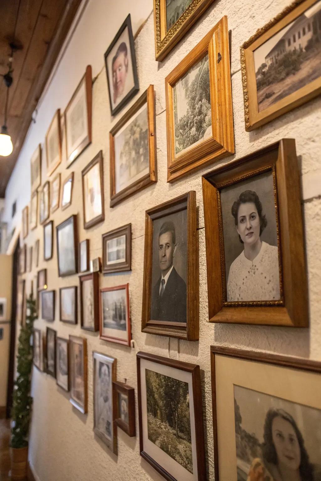 Honor family heritage using a classic snapshot exhibit.