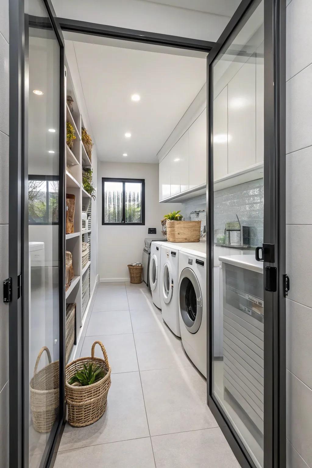Sliding doors offer a space-saving option that adds a modern touch.