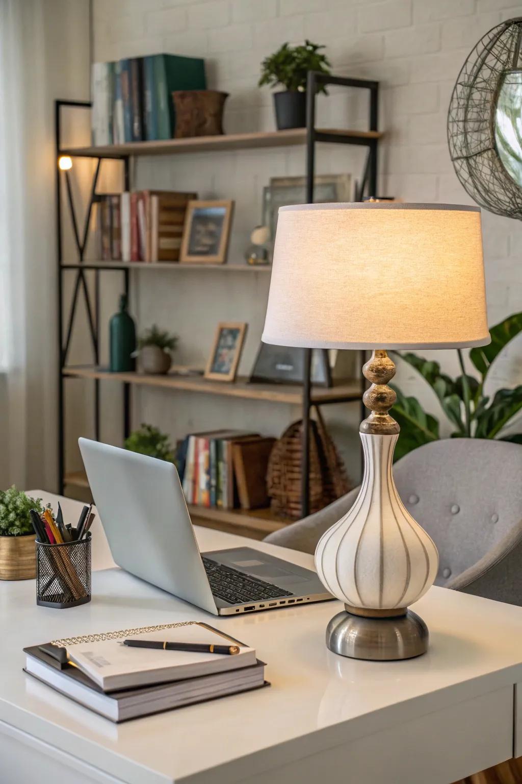 A statement lamp enhances your workspace in terms of style and functionality.