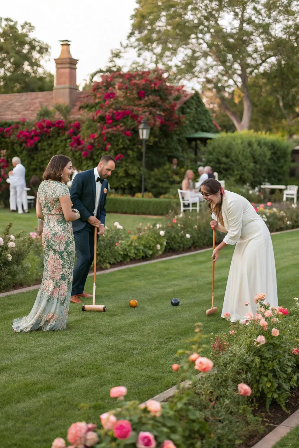 Lawn games add playful fun to garden gatherings.