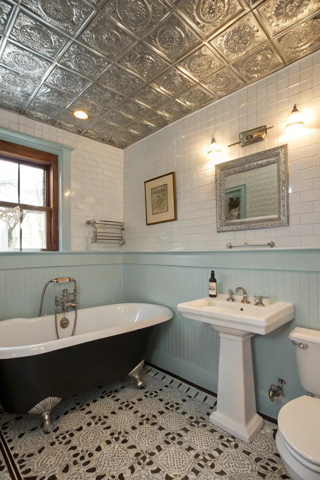 Pressed metal pieces bring vintage glamour to any room.