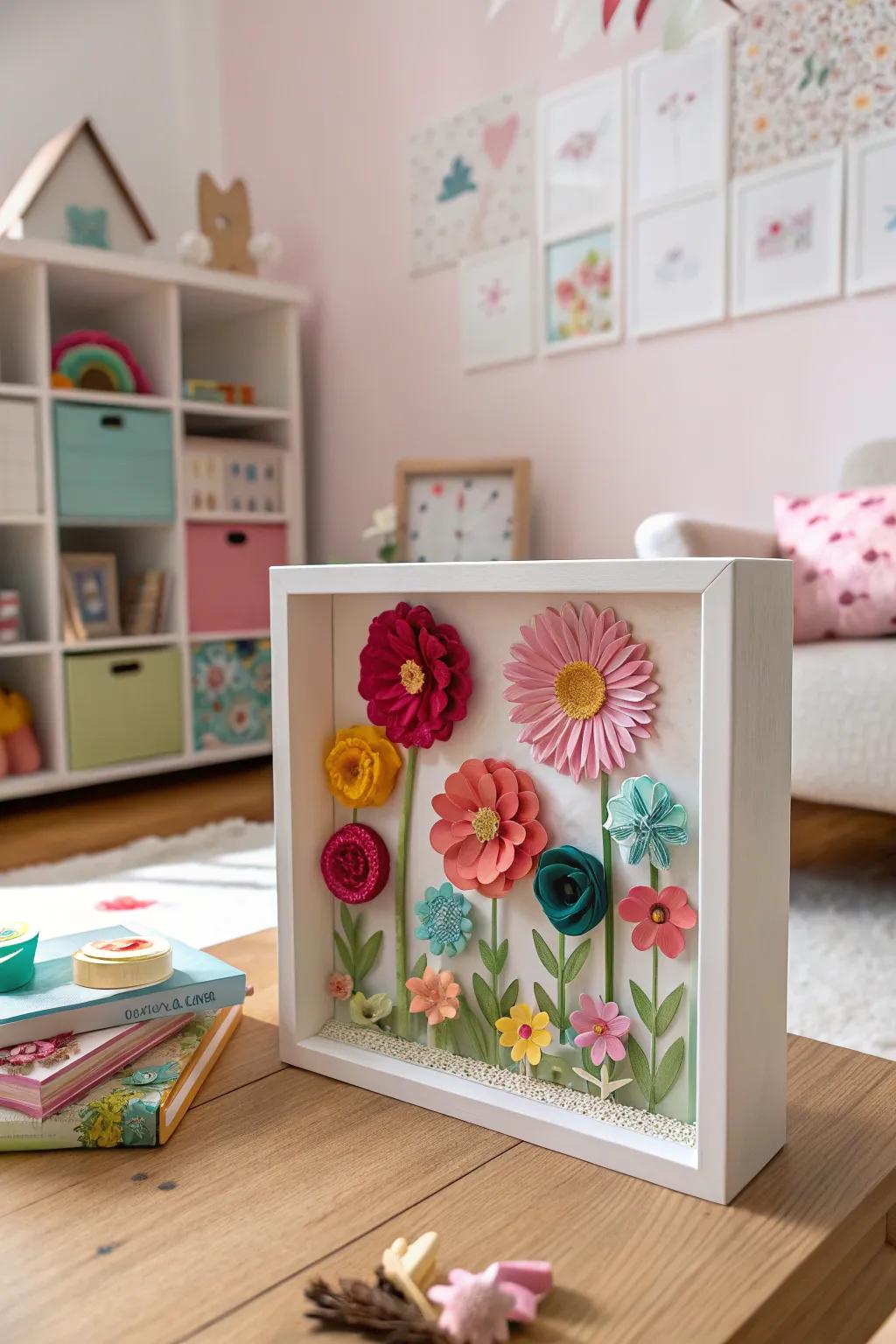 A playful shadow box inspires imagination and creativity.