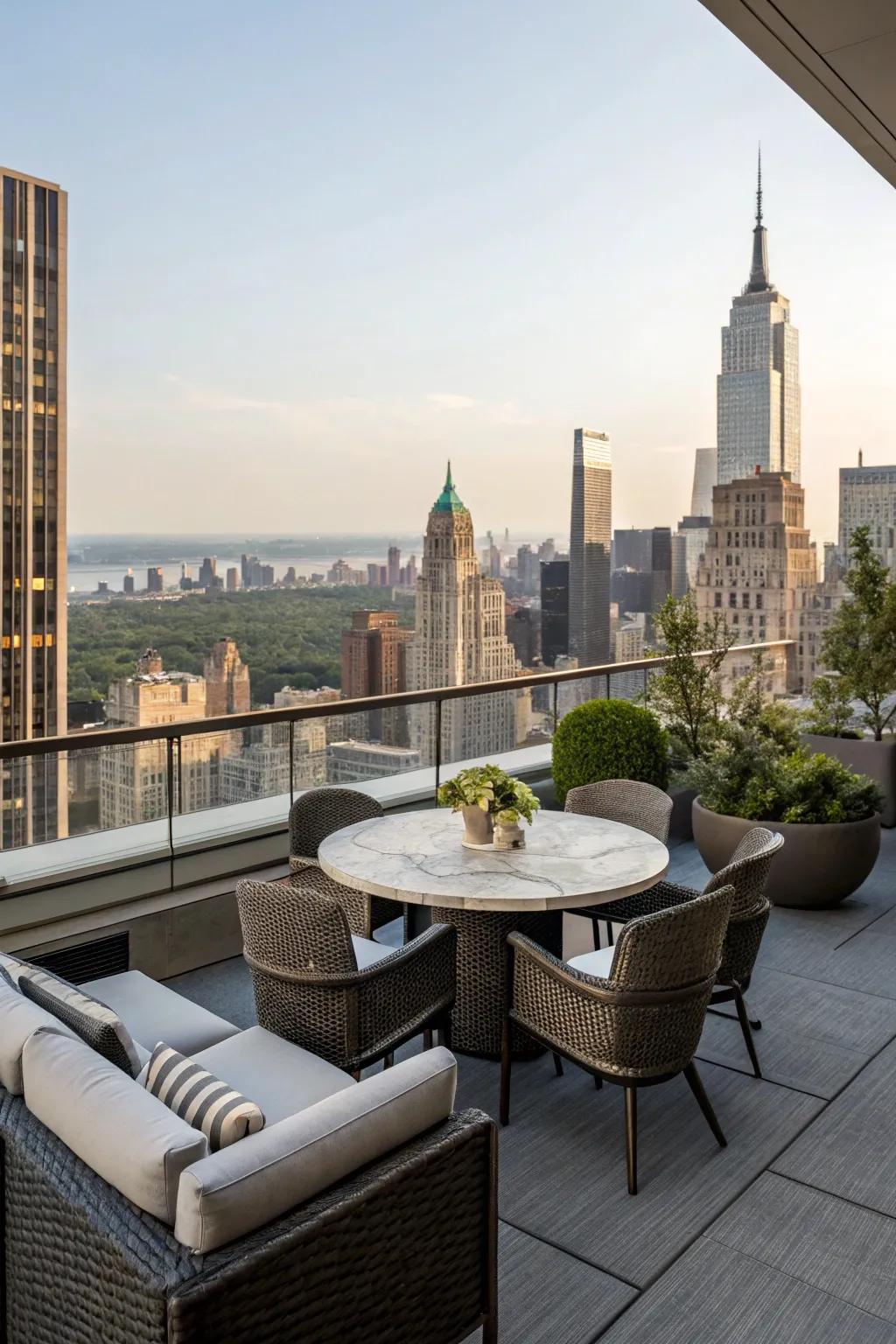 Outdoor spaces enrich the penthouse lifestyle.
