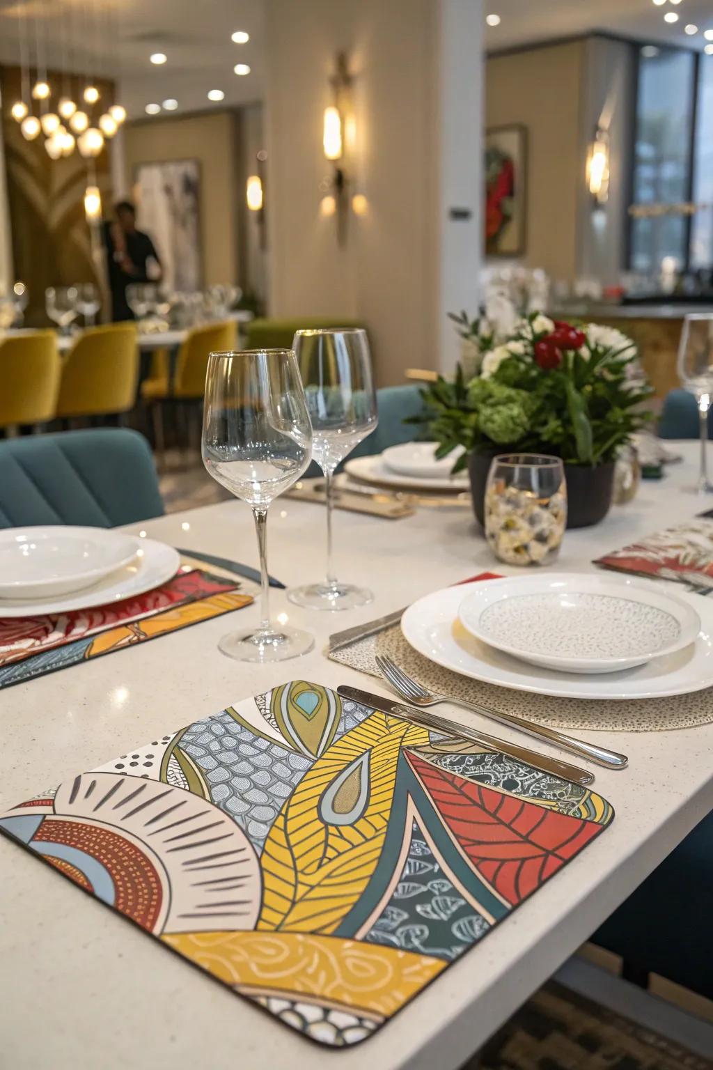 Artistic placemats can turn your table into a canvas for creativity.