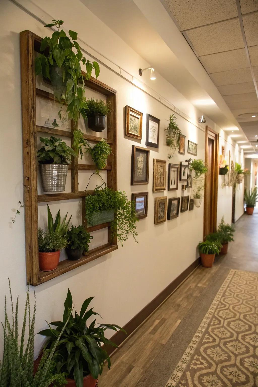 Turn your hallway into something special using a plant-focused gallery wall.