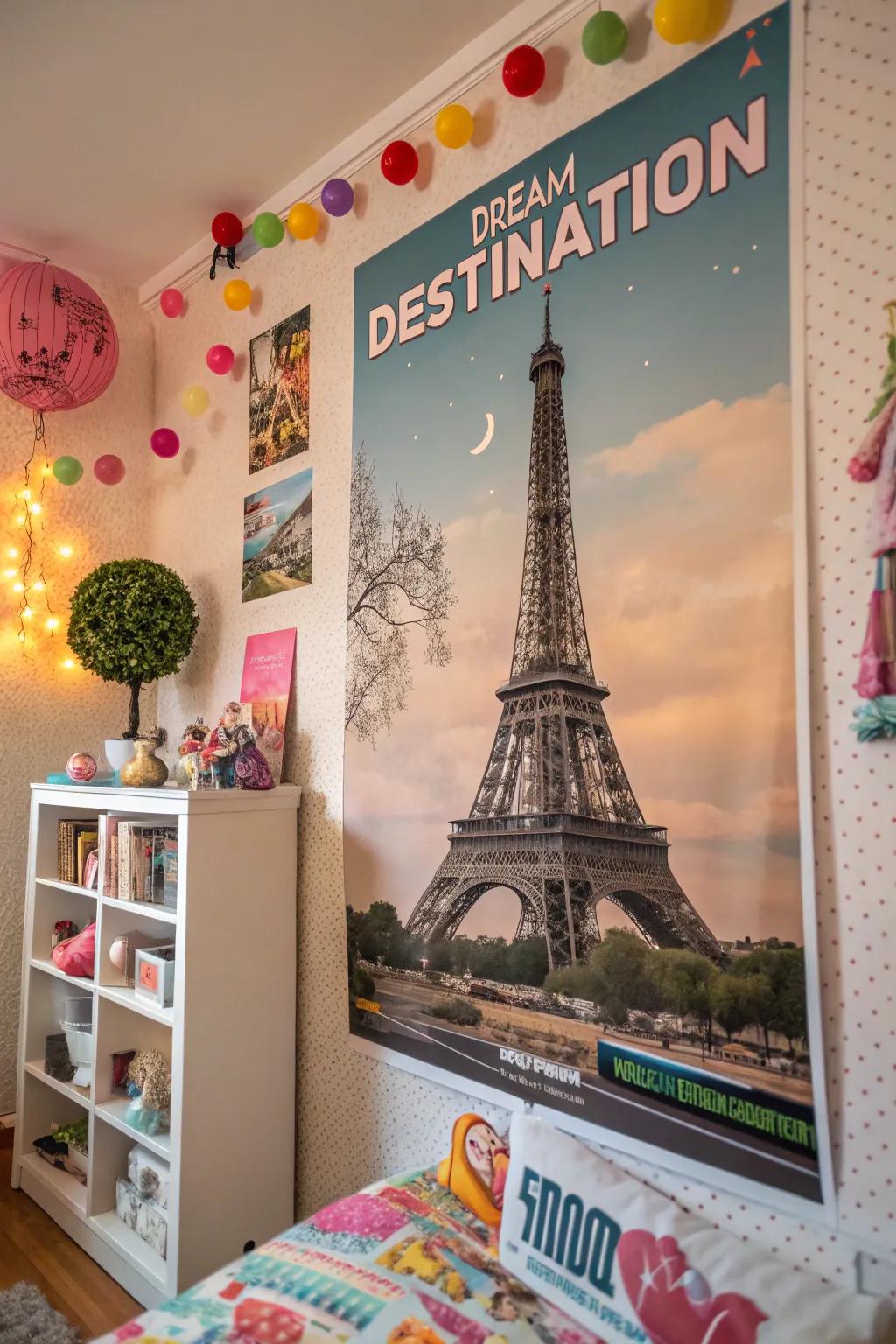 A dream destination print that inspires wanderlust in children.