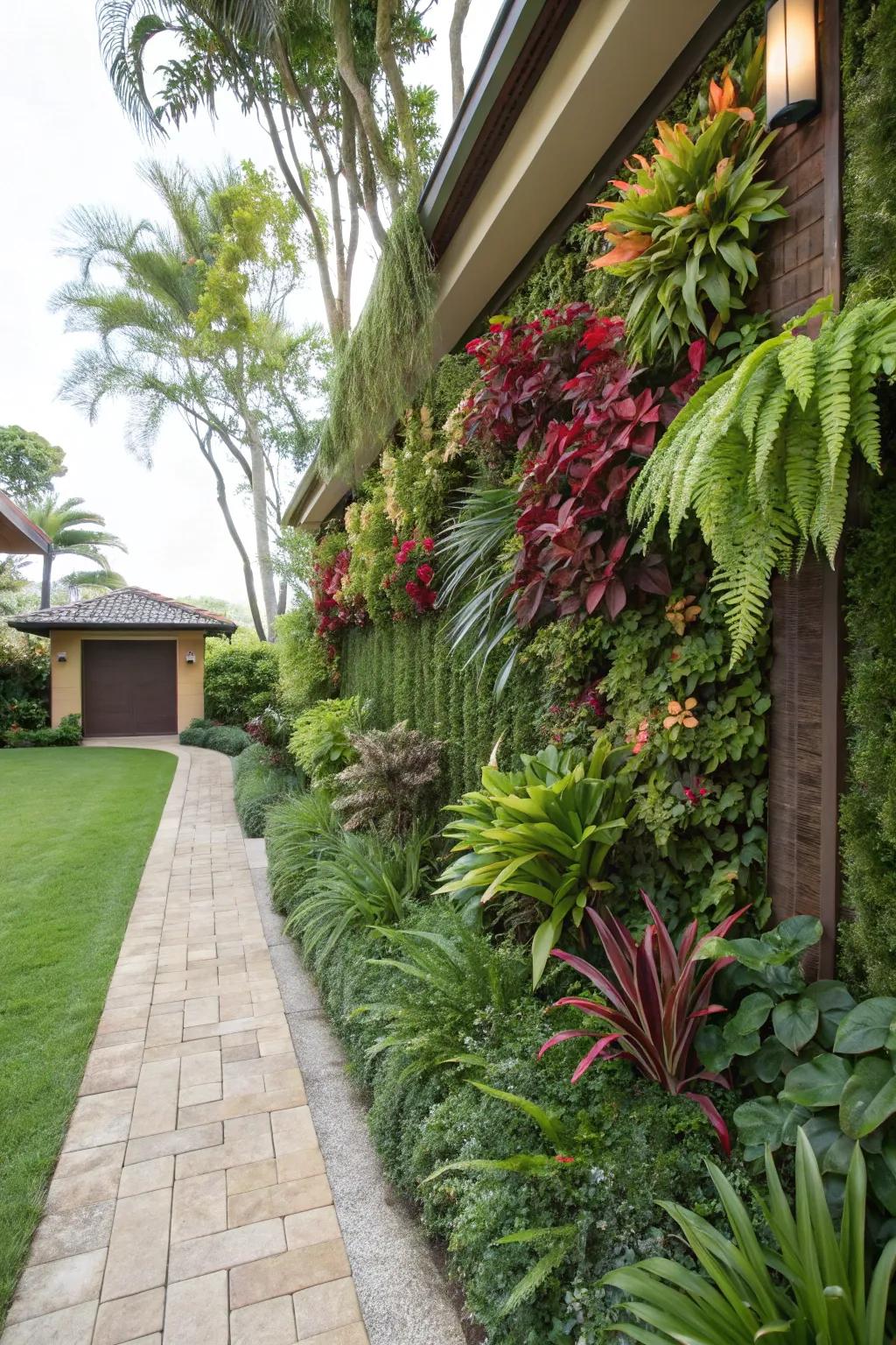 A living wall providing a stunning and functional property divider.