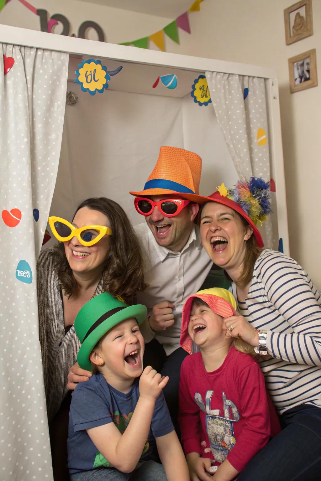 Bring out the giggles using a handcrafted photo spot and playful accessories.