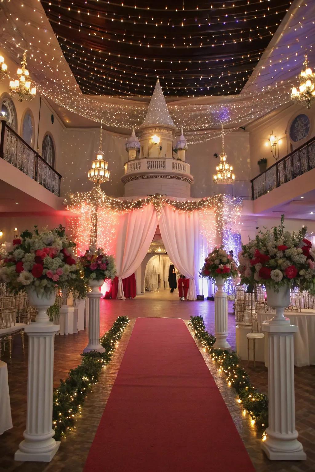 A fantasy-inspired ambiance transports attendees to an enchanted realm.