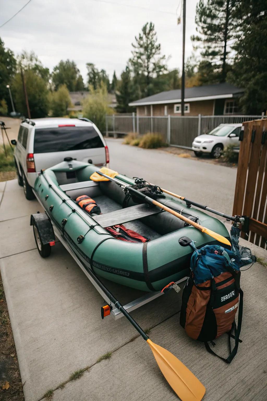 Trailer storage makes your skiff ready for adventure.