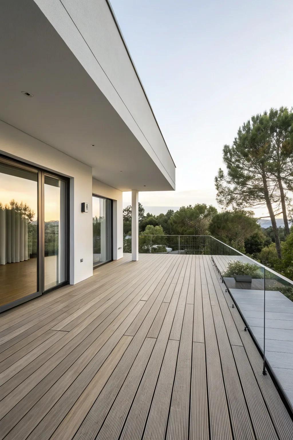 Design a serene environment with minimalist deck layouts.