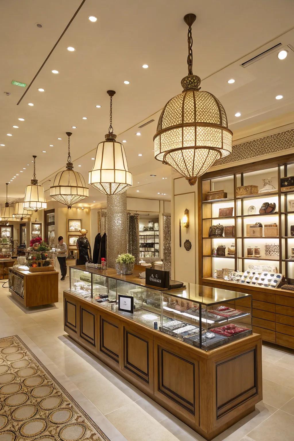 Statement lighting adding personality and style.