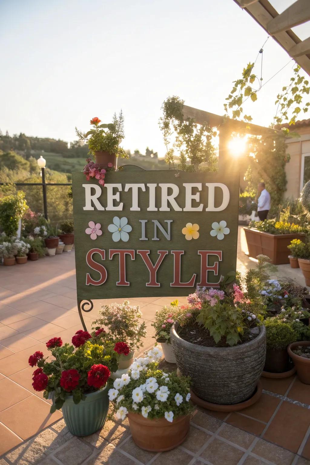 Garden-themed signs offer a breath of fresh air.